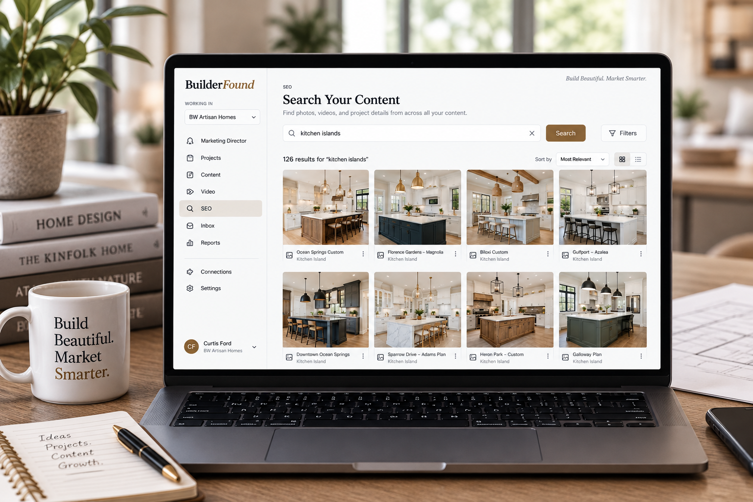 BuilderFound natural-language project media search